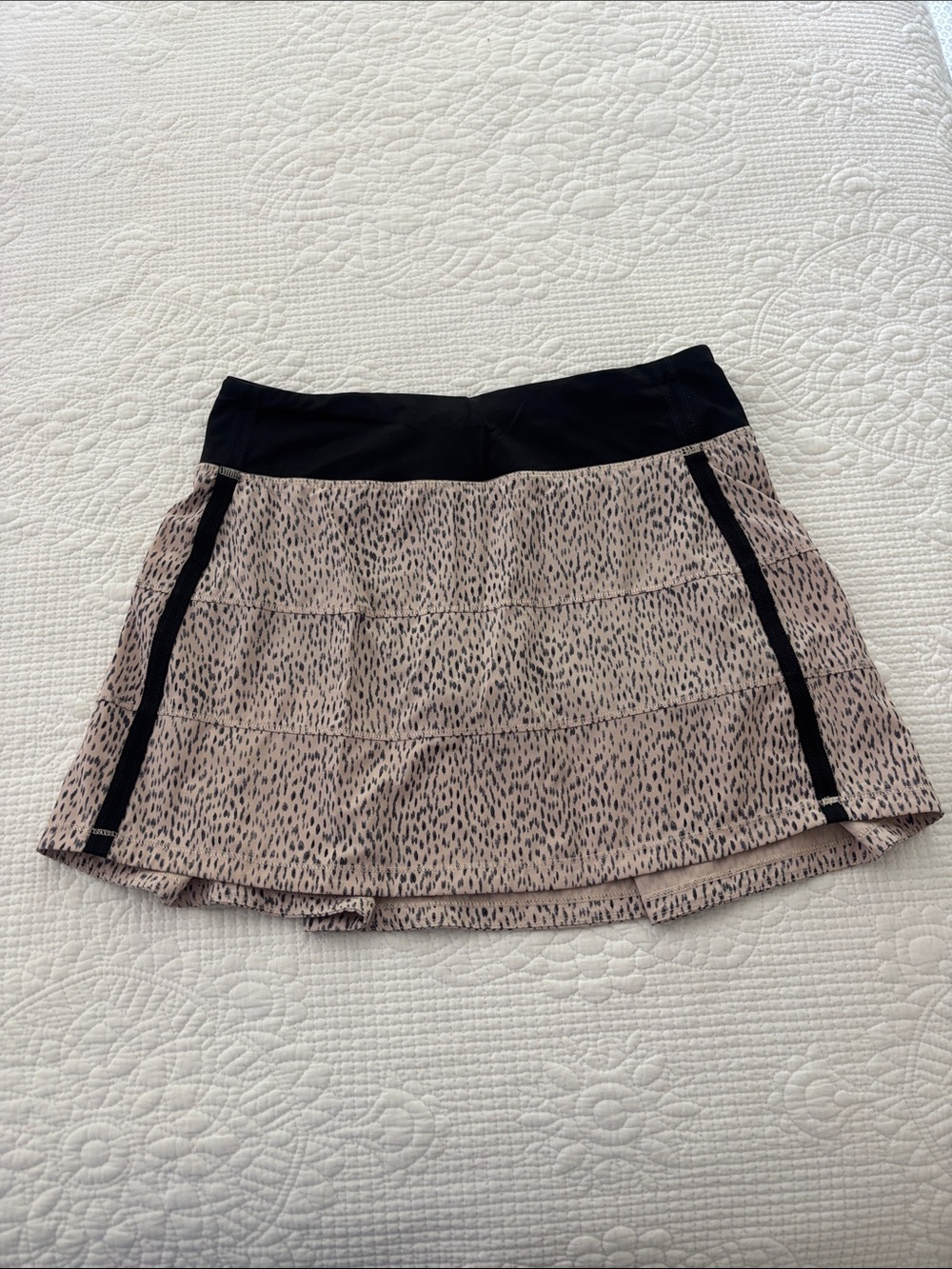 lululemon athletica Taupe Animal Print Skort with Black Waistband